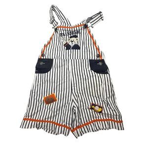 vtg sesame street stripped slugger overalls 4T baseball shorts 90s Rare